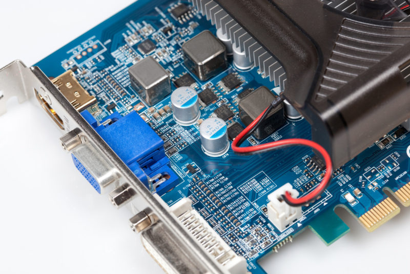 A close up of a Computer Graphics Card