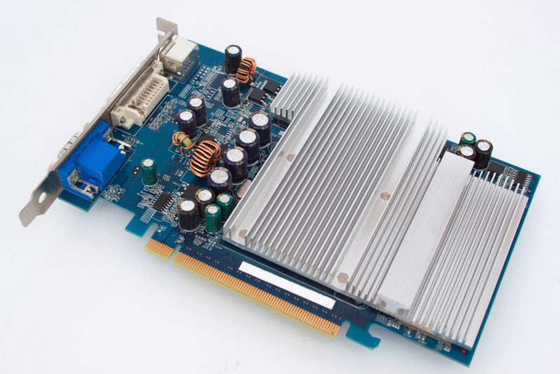 Modern graphic card for personal computer. Isolated on the white background.